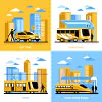 Free vector city transportation design concept