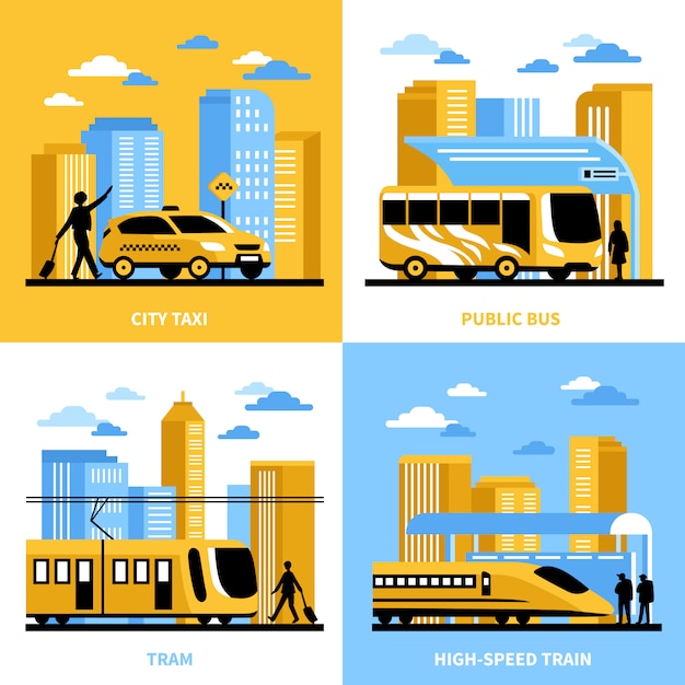 Free vector city transportation design concept