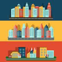 Free vector cityscape composition