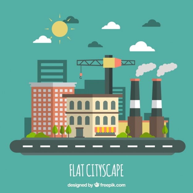 Free Vector cityscape under construction