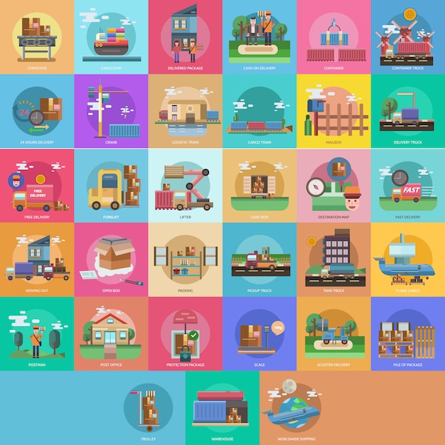 Free vector cityscape design collection