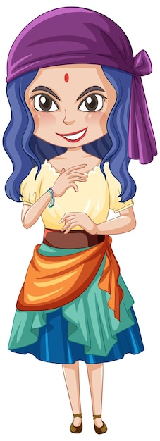 Free Vector clairvoyant girl cartoon character on white background