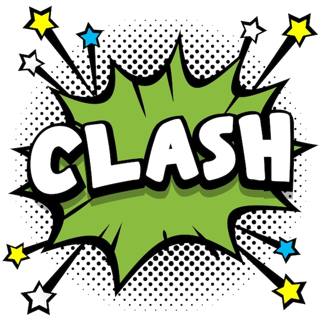 Vettore gratuito clash pop art fumetti fumetti effetti sonori libro