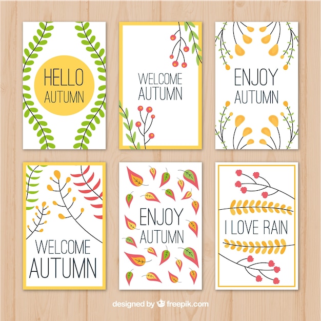 Clasical pack of flat autumn cards