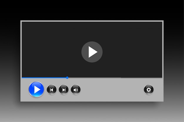 Бесплатное векторное изображение Дизайн шаблона видеоплеера в стиле класса