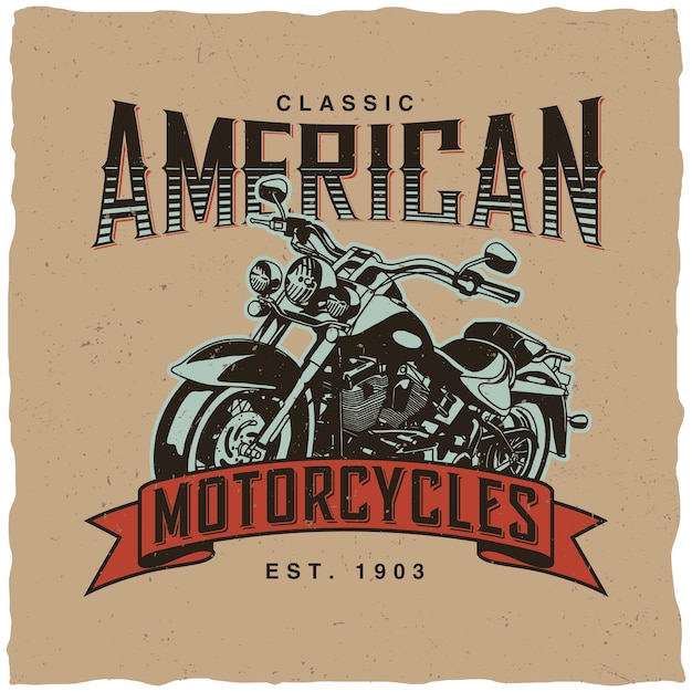 Etichetta classic american motorcycles