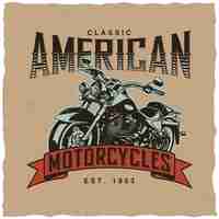 Vettore gratuito etichetta classic american motorcycles