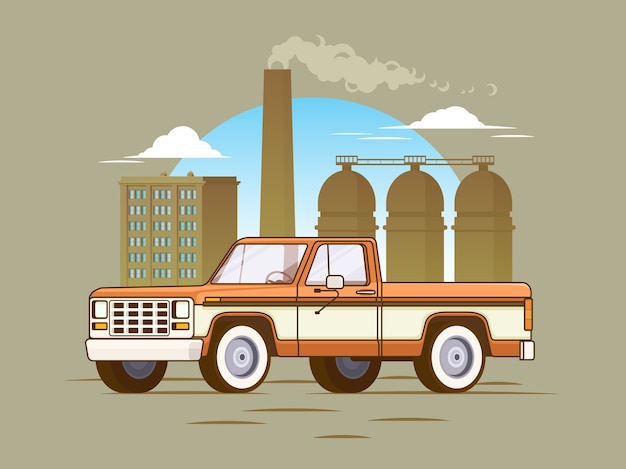 Free vector classic american pickup truck concept