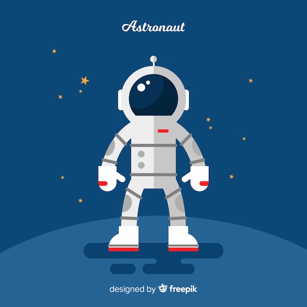 Vettore gratuito personaggio astronauta classico con design piatto