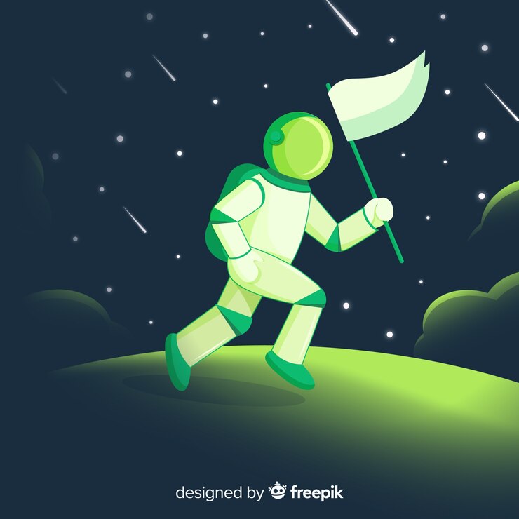Free Vector classic astronaut character with flat design
