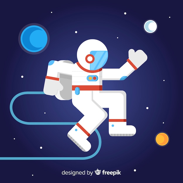 Free vector classic astronaut character with flat design