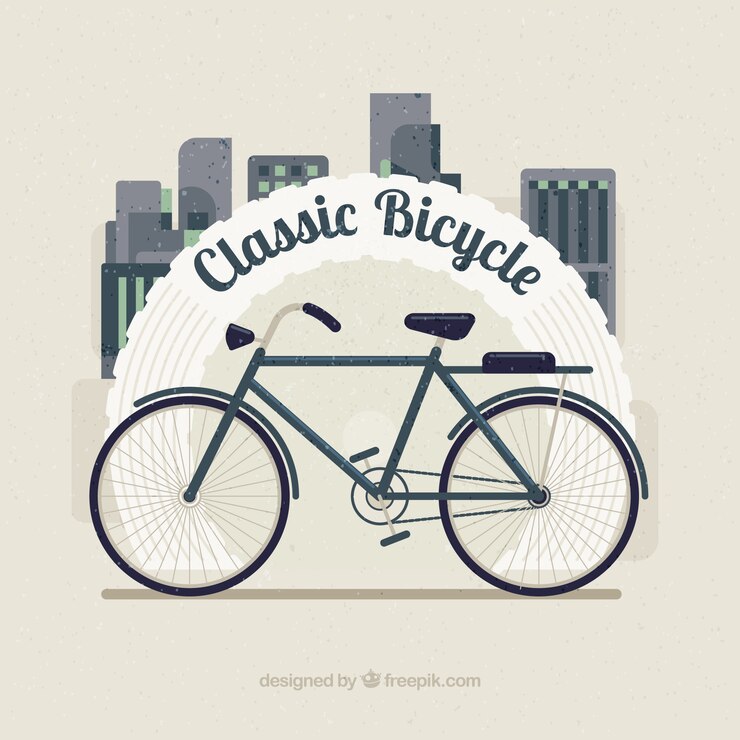Free Vector classic bicycle on a city background