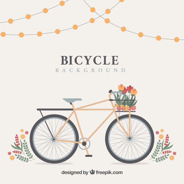 Classic bike with basket and flowers