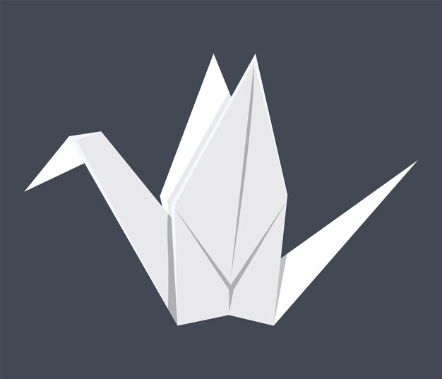 Classic bird origami on grey background