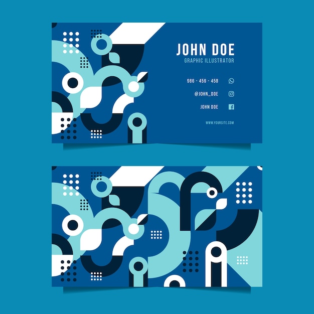 Classic blue abstract business card template