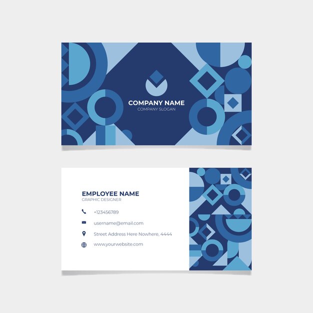 Classic blue business card concept
