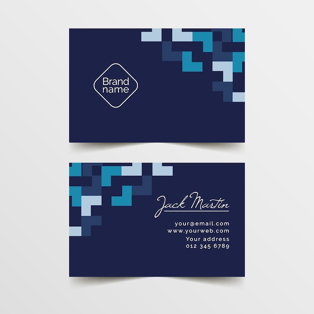 Классический синий дизайн шаблона визитной карточки