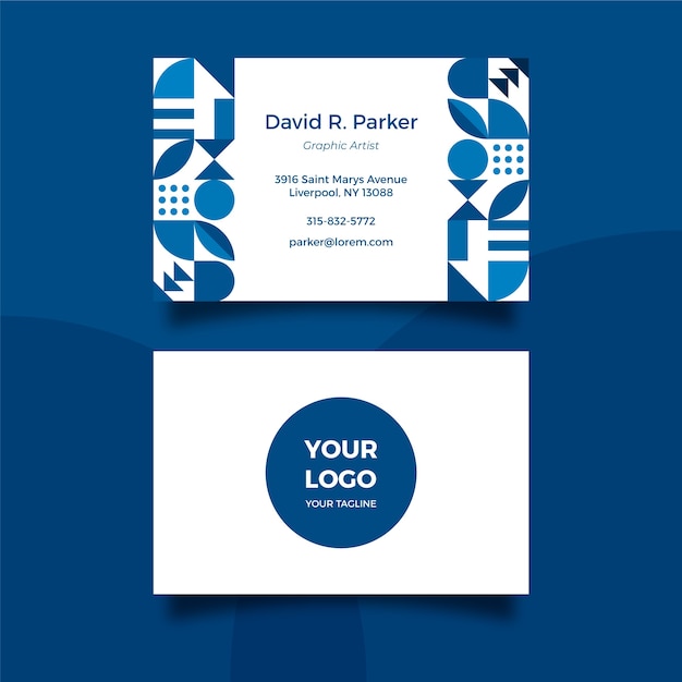 Free vector classic blue business card template