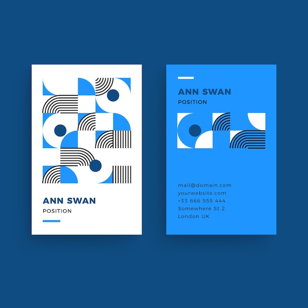 Classic blue business card template