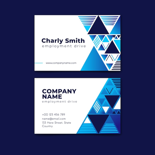 Free vector classic blue business card template