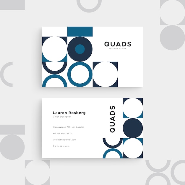 Free vector classic blue business card template