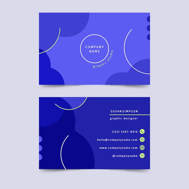 Classic blue business card template