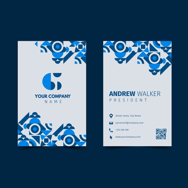 Classic blue business card