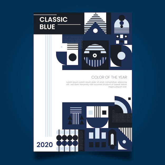 Classic blue flyer template abstract design
