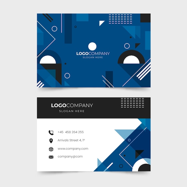 Classic blue geometric business card