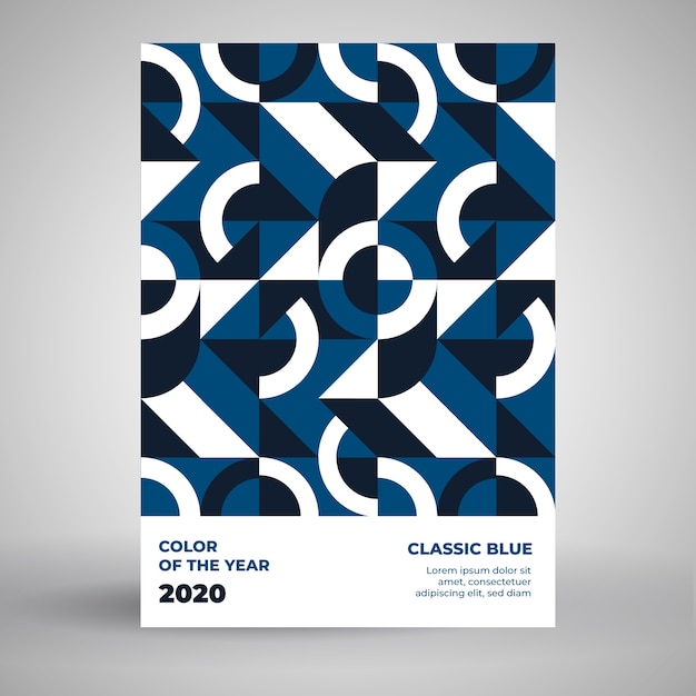 Free vector classic blue poster template with puzzle design