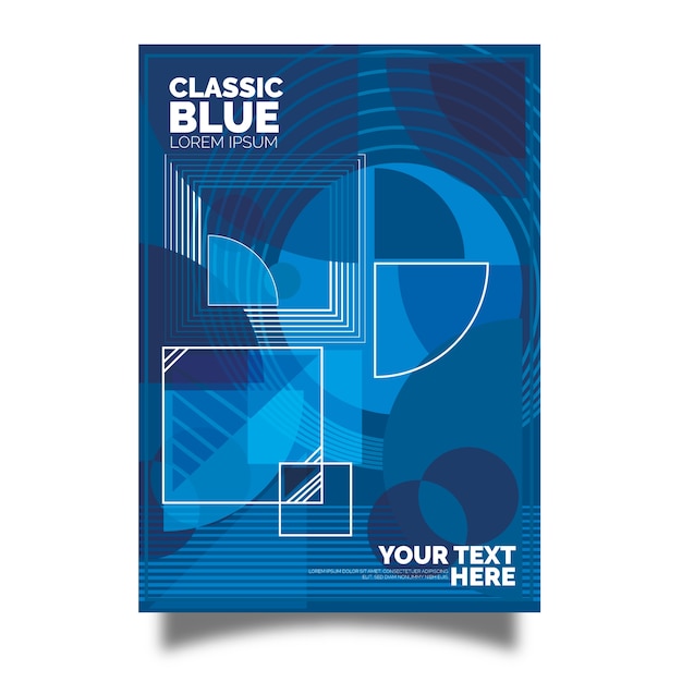 Poster classico blu con disegno geometrico astratto