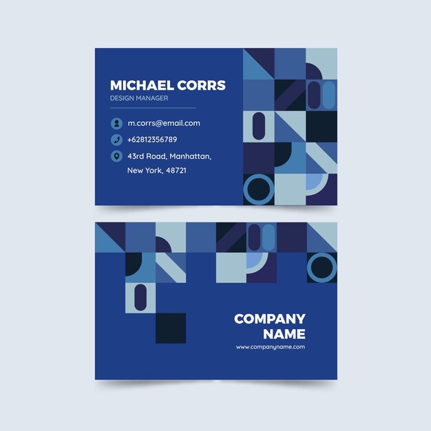 Classic blue theme for business card template