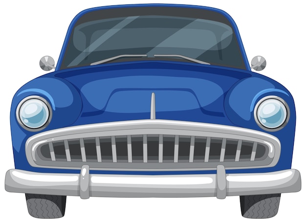 Classic blue vintage car illustration