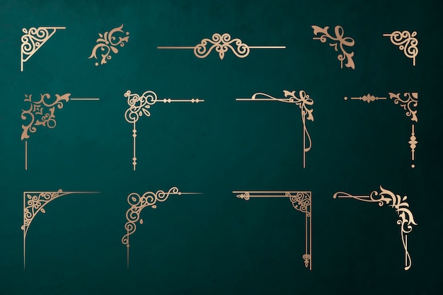 Classic border set Free Vector