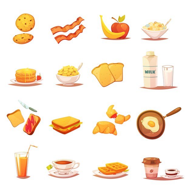 Classic breakfast icons