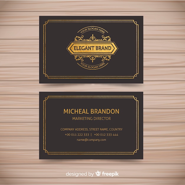 Classic business card template with elegant style