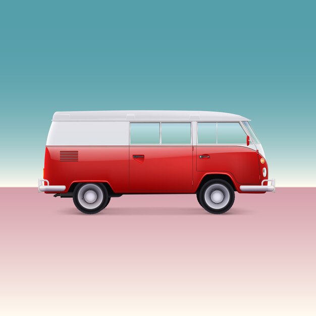 Download Summer surf van vector illustration | Premium Vector