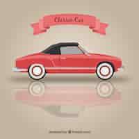 Free vector classic car in red color