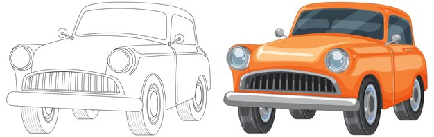 Free vector classic car vector illustration progression