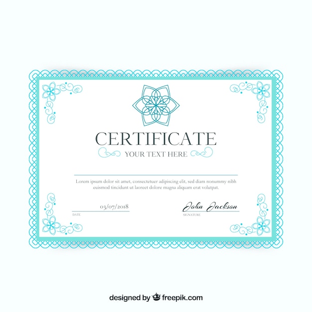 Бесплатное векторное изображение Классический шаблон сертификата