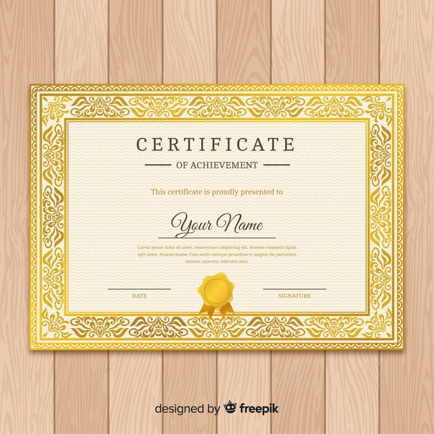 Classic certificate template