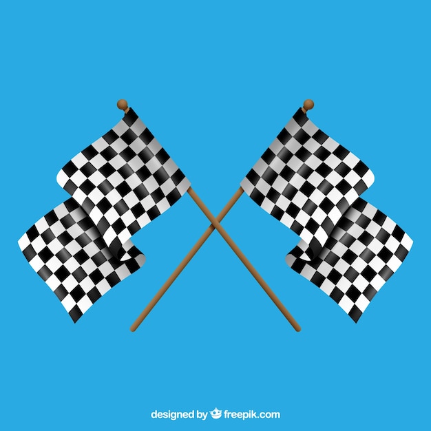 Classic checkered flags with realistic design