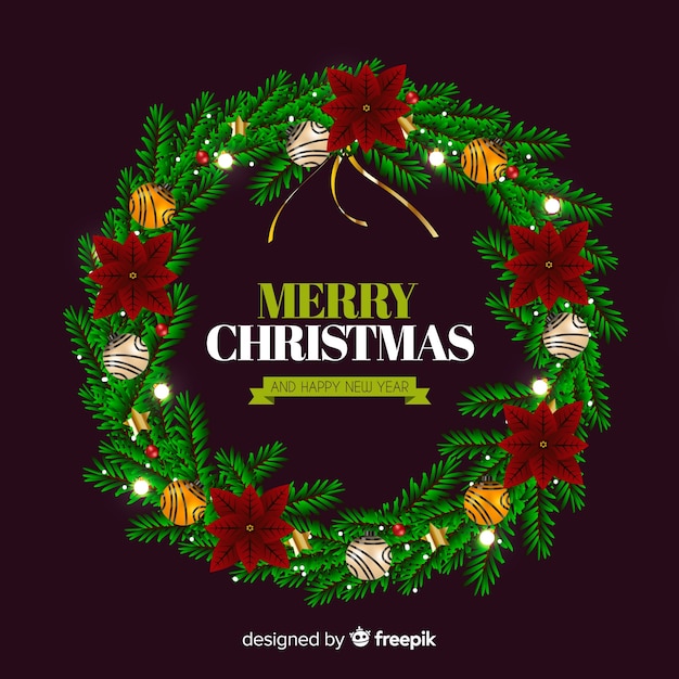 Free vector classic christmas background with lovely style