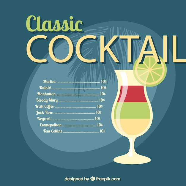 Классический список коктейлей