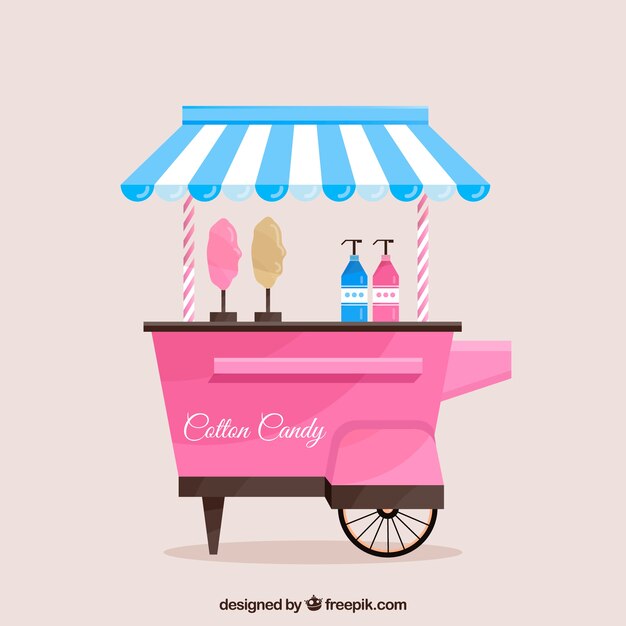 Classic cotton candy cart with awning