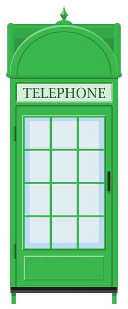 Классический дизайн телефонной будки зеленого цвета