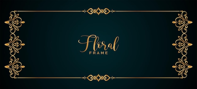 Free vector classic elegant golden frame floral banner design