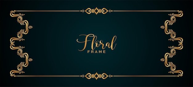 Free vector classic elegant golden frame floral banner design