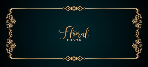 Classic elegant golden frame floral banner design
