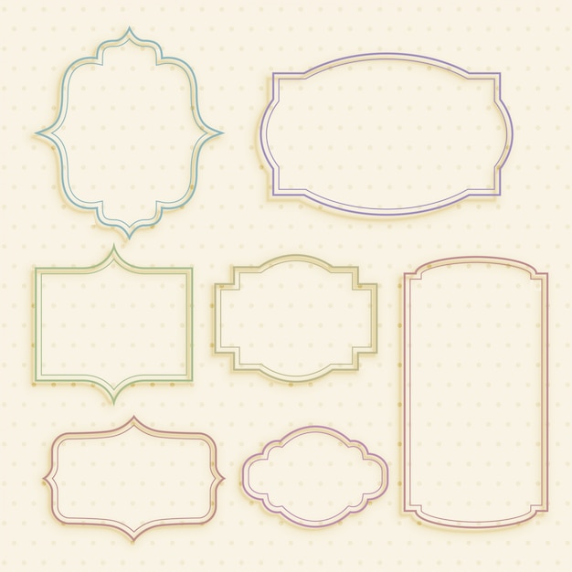 Classic empty vintage labels frame set